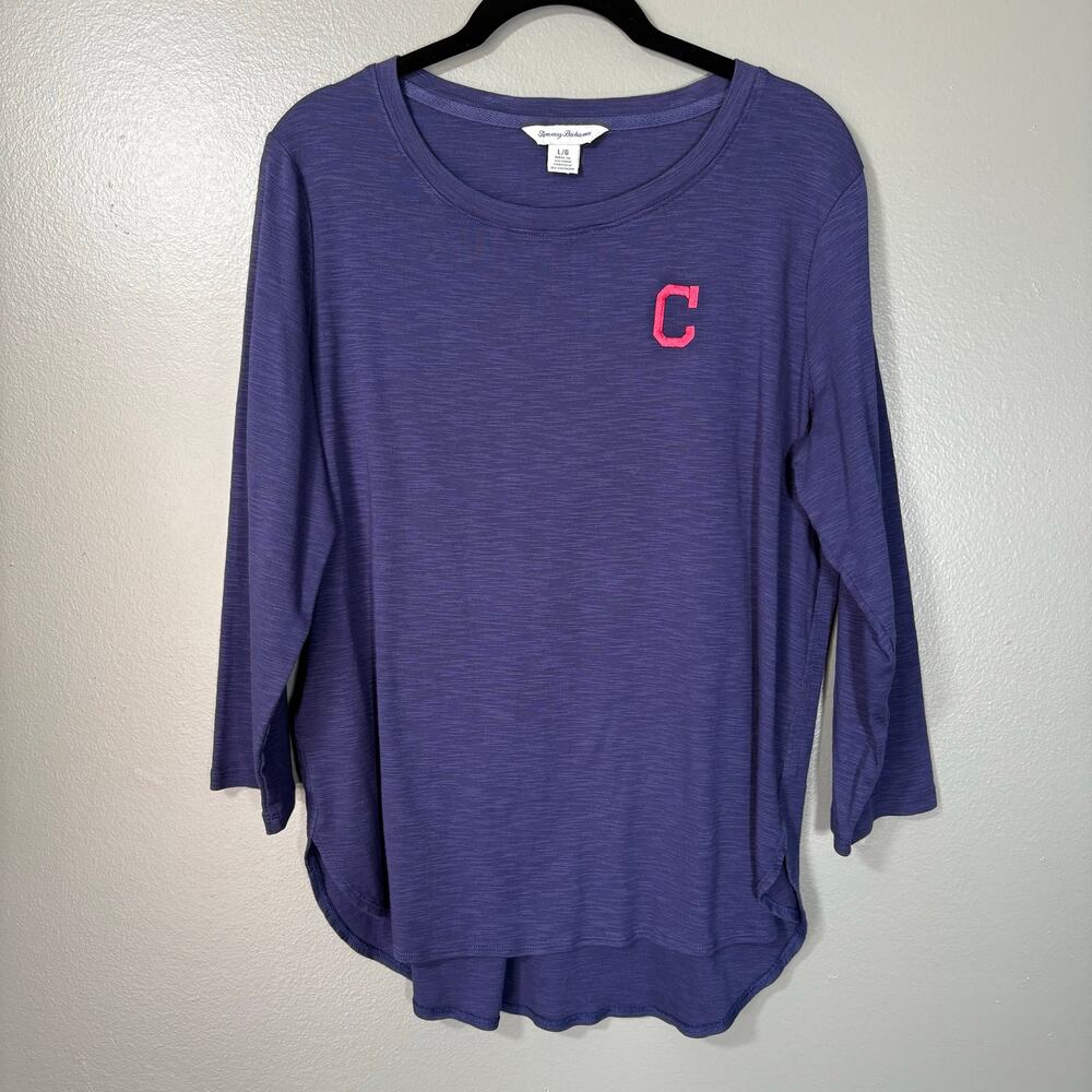 Tommy Bahama Women's Cleveland Guardians Baseball Tee - Size Large - Embroidered